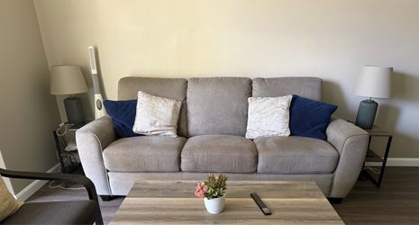Gray Fabric 3-Seater Sofa