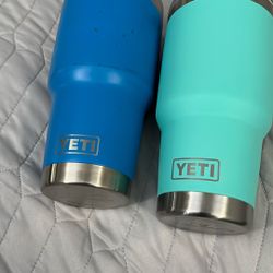 Yeti Rambler,(2) (OBO)Tumbler With Magslider Lid, Stainless Steel 30oz 