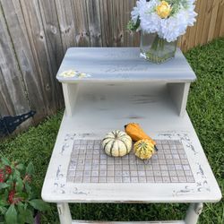 Off White Side Table Wide Cute 