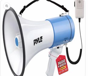 PYLE Megaphone Speaker 50W Siren Alarm 1200-Yard Range