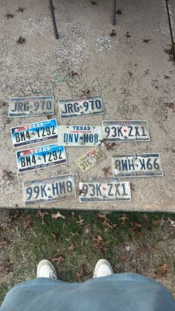 Various Texas license Plates 