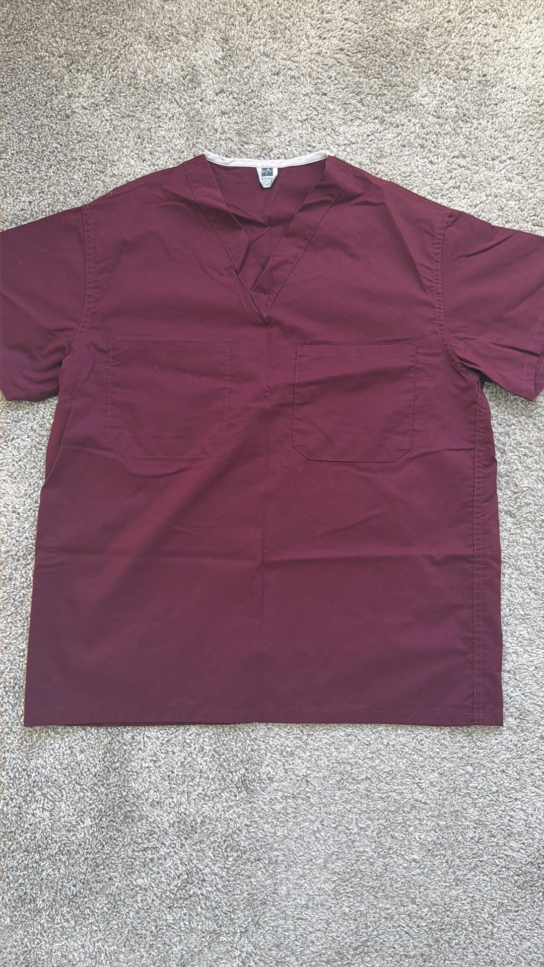 Maroon Scrub Set With Pockets