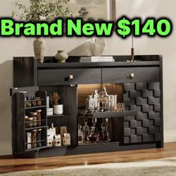 Delivery Extra Cost 🚛 Brand New Buffet Cabinet USB Ports Led Lights Sideboard Buffet 55” 