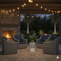 4 chairs Patio Furniture  Outdoor Chair Set