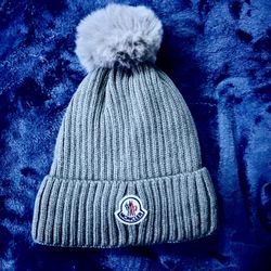 Wool Beanie with Faux Fur Pom Pom