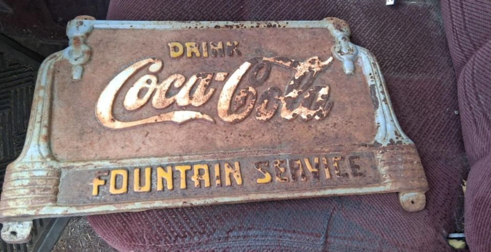 Vintage 1930s Cocacola Bench Sighn