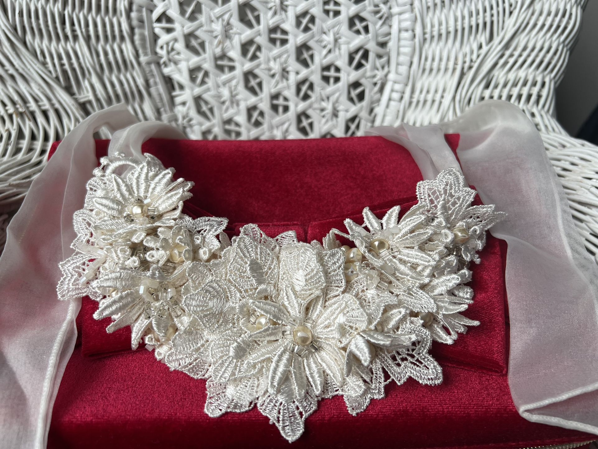 Handmade Bridal Lace Set – Vintage Elegance from Burano, Venice