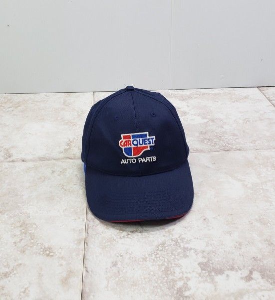 Adjustable Button Top Car Quest Cloth 6 Panel Metal Slide Strapback Ball Cap