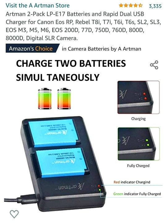 Camera Batteries With Charger