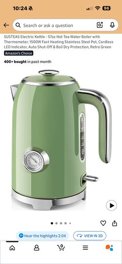 Electric Kettle - 57oz Hot Tea Water Boiler with Thermometer, (New, Open Box)