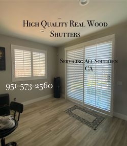 Plantation Shutters- FREE ESTIMATES & SAME DAY PRICING, Custom, Real Wood, Window Shutters, Treatments, Coverings. Persianas de Madera.