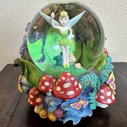 Disney Tinkerbell Peter Pan You Can Fly Fiber Optic Lighted Snowglobe