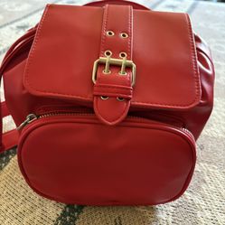 Red mini backpack purse