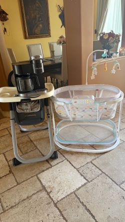 Graco  High chair, Basinette lights up and Keurig coffee maker.  All $50 come get today
