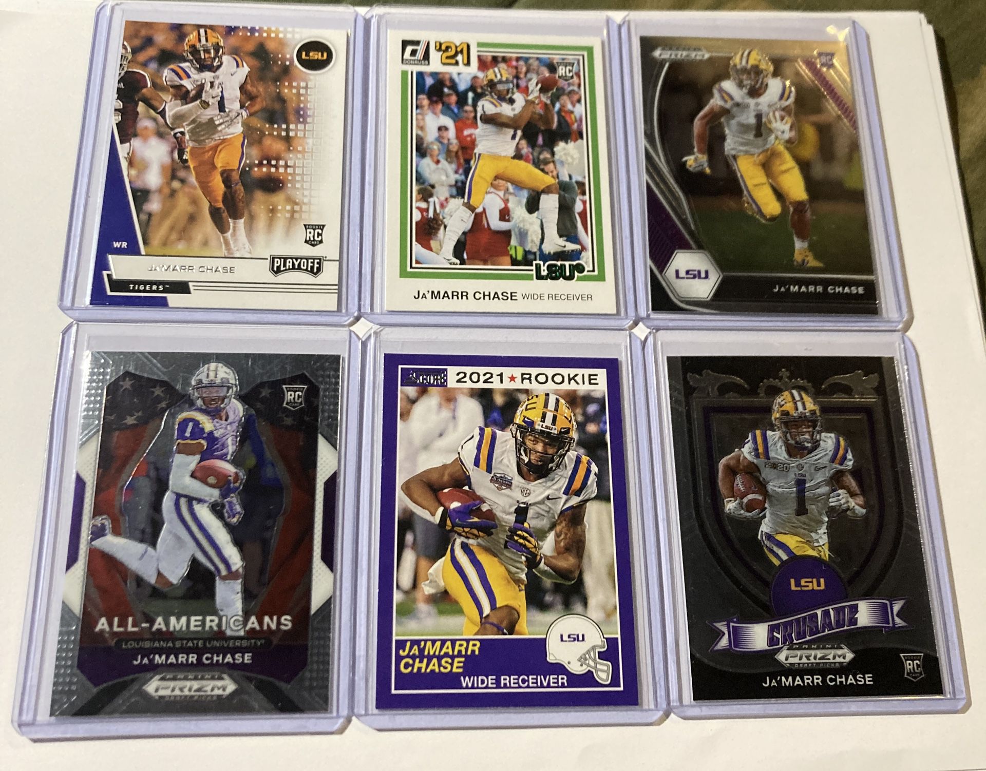Ja’marr Chase Lot Of 6 Rookie Cards 2021 Bengals LSU Football