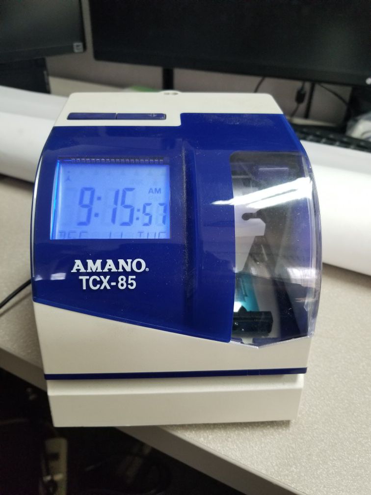 Amano TCX-85 electronic time card stamp machine