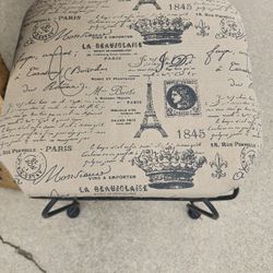 Contemporary Burlap Stool