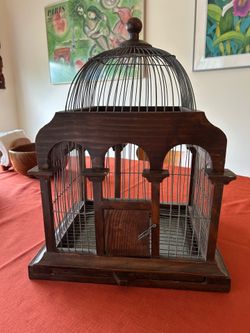 Vintage Wooden Bird Cage
