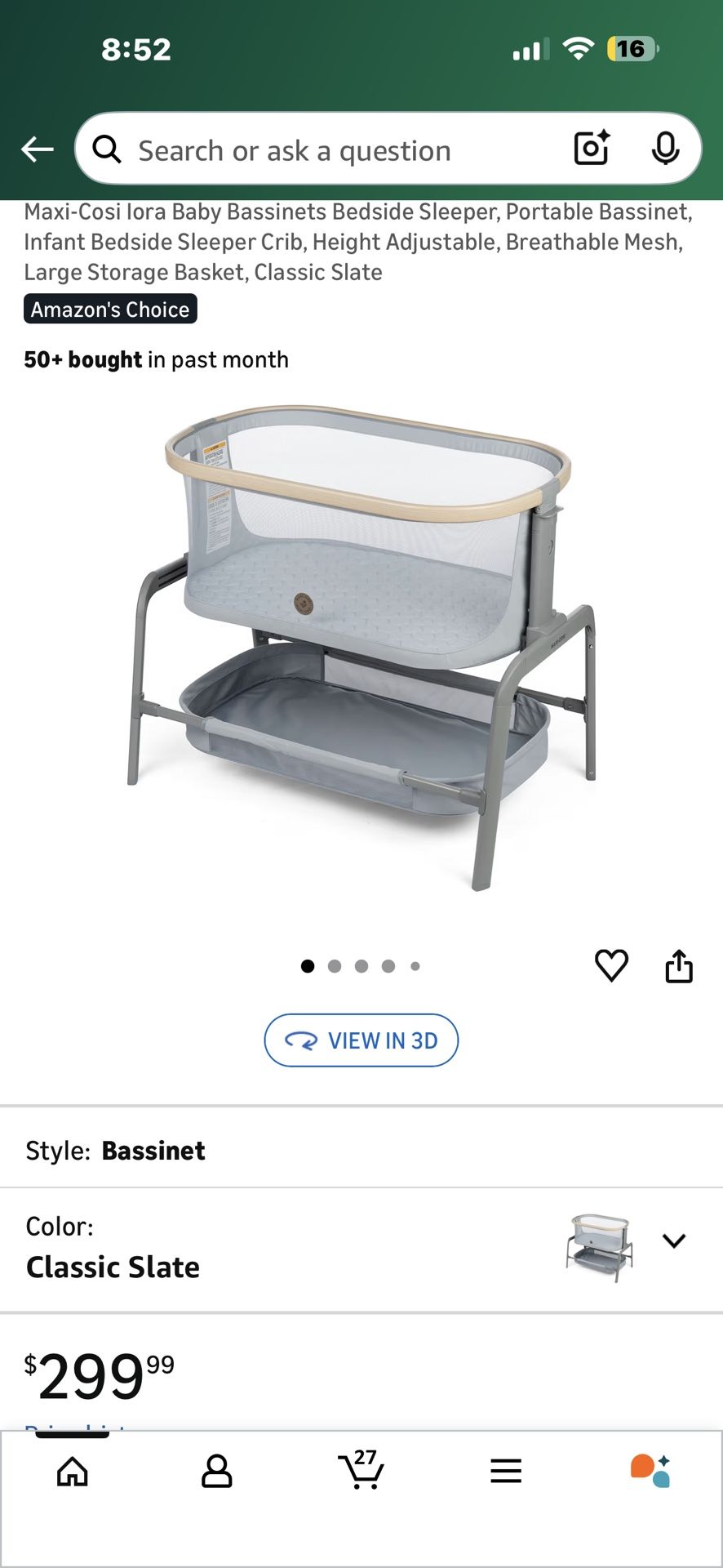 Maxi Cosi Bassinet W/ mattress
