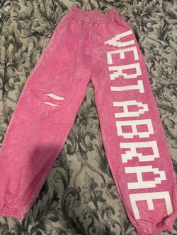 VERTABRAE C-2 DISTRESSED SWEATPANTS WASHED PINK