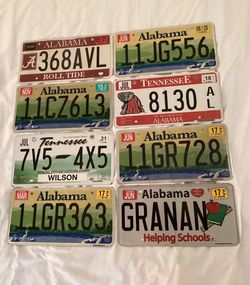 8 Variety of Old Expired Auto License Plates Tags