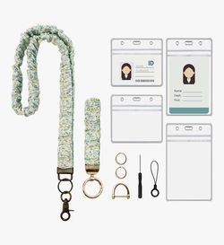 Stretchy Scrunchie Lanyard for Id Badges ( green )