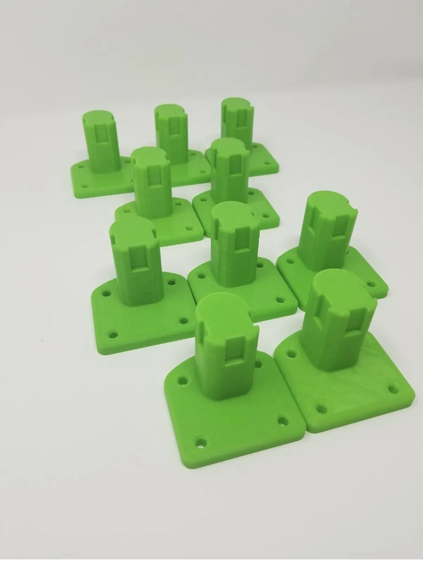 10 Pack Tool Holder Wall Mount Made For RYOBI One 3D Printed Green