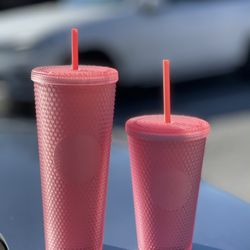 Rae Dunn Venti & Grande Pink lemonade tumblers 