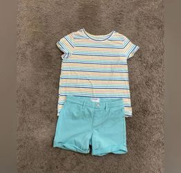 Girls Old Navy Teal Stripe outfit size 14/16