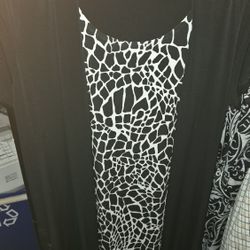 Size 16 Layered Black And White Office Dress
