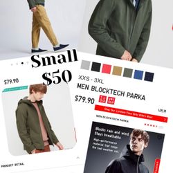 Brand New Uniqlo Jackets, Men Blocktech Parka