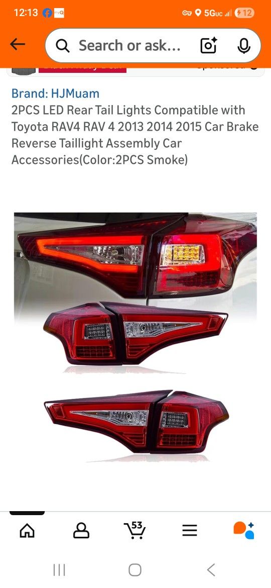 2013-2015 Rav4 Tail Lights