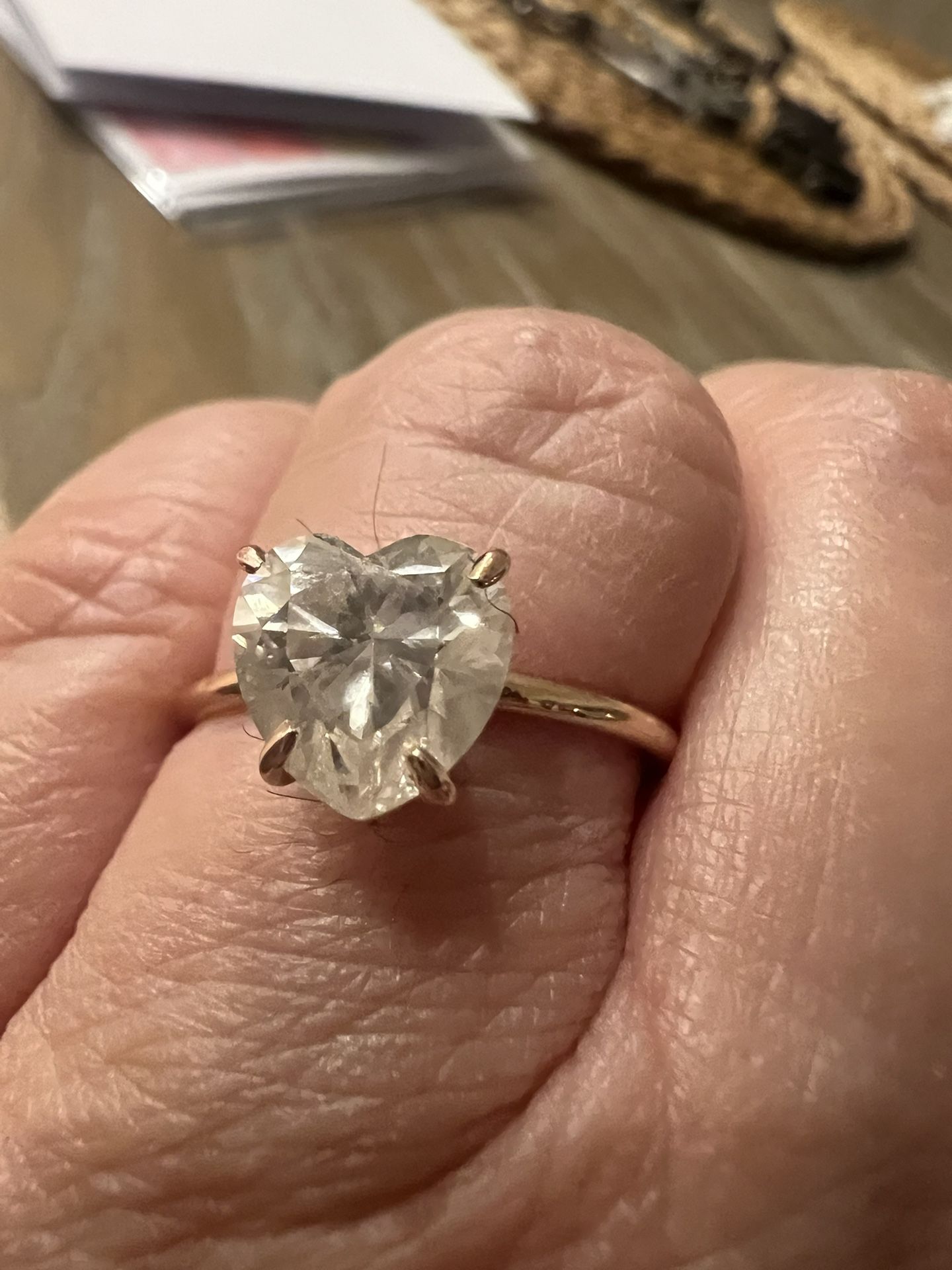 14K rose Gold Heart Shape Mossanite