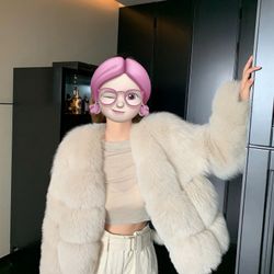 2025 imported fox fur coat female short autumn and winter models