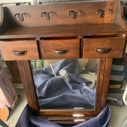 Mirror Wooden Coat Hanger Wood 