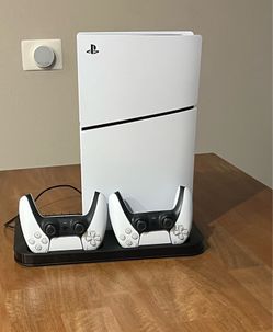 PlayStation 5 Digital Slim Edition w/ 2 Dual Sense Controllers + Cooling Stand with Charging
