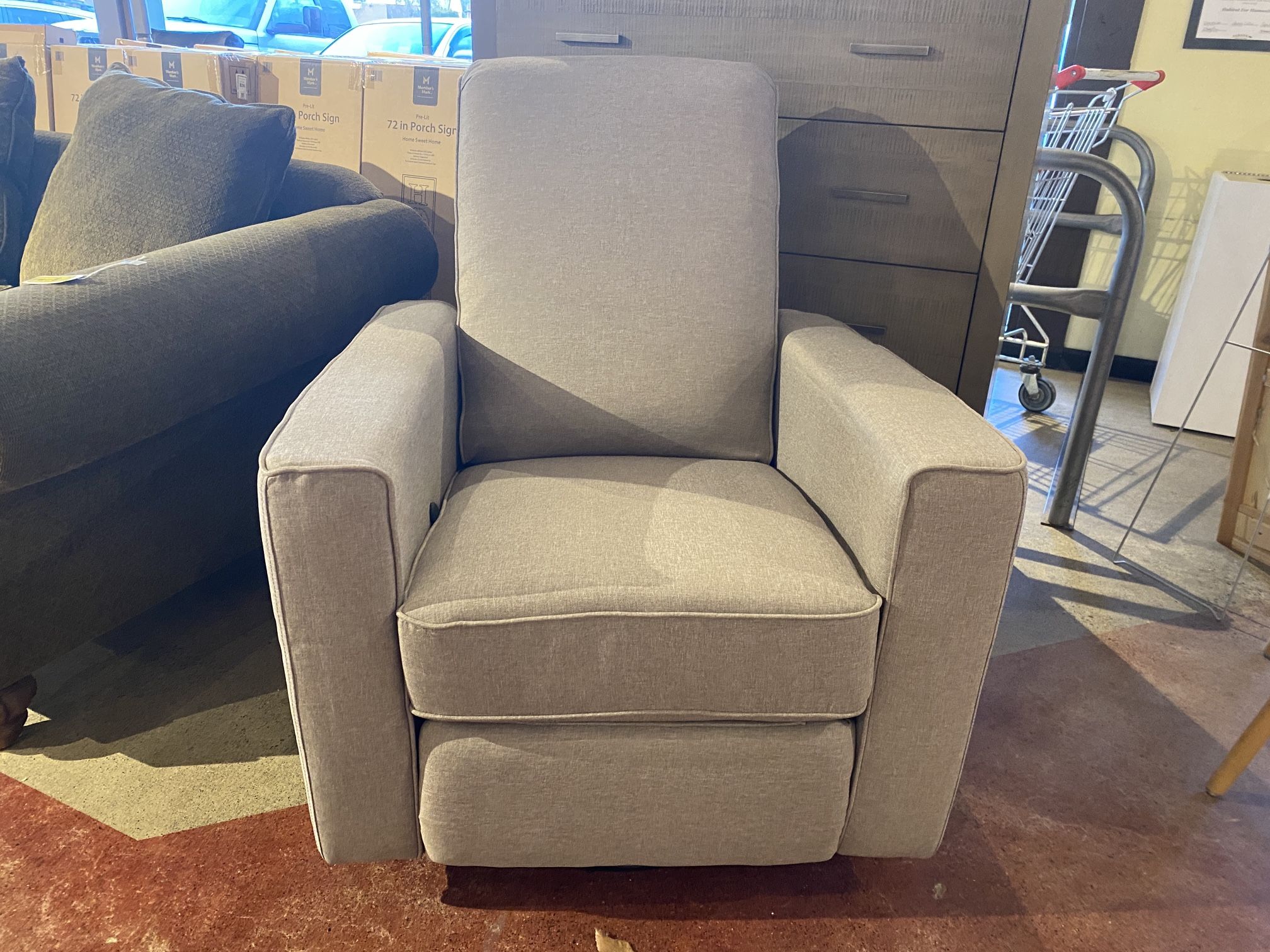 NEW! Abbyson Hampton Swivel Glider Recliner – Taupe