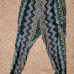 WOMENS DIZZY LIZZY PANTS BLACK PRINT SIZE M 