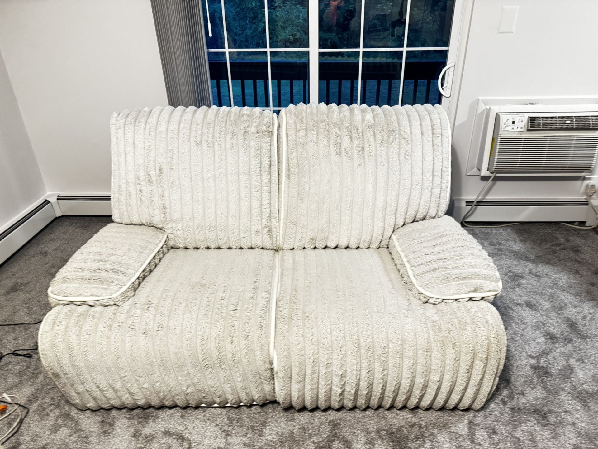 Modern Plush Reclining Sofa - Like New!