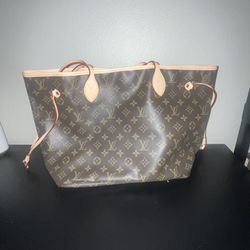 Louis Vuitton Neverfull MM Beige Designer Bag