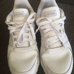 Adidas Shoes White Leather . Size 8 . Smoke Free House 