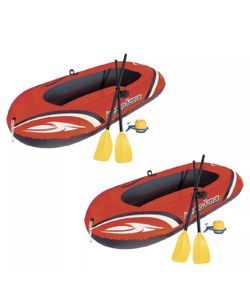 ☀️BRAND NEW 77x45 Inches HydroForce Inflatable Raft Set with Oars and Pump (2 Pack)