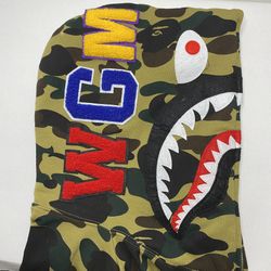 Bape By A Bathing Ape Men's M Camo Shark Full Zip Hoodie Multicolor Green WGM