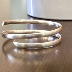 sterling silver upper arm band, bicep wrap cuff bracelet, minimalist upper arm bangle bracelet, 10”