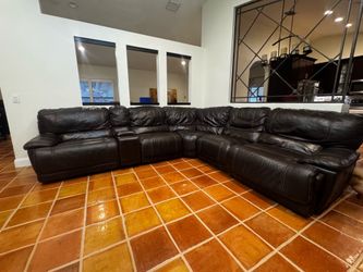 6 piece leather sectional