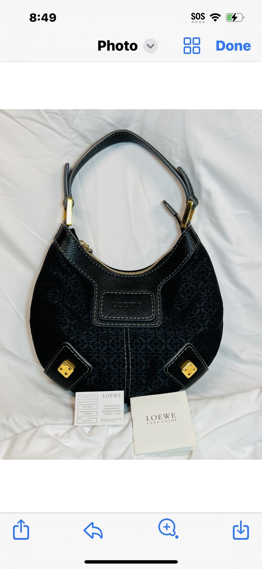 Loewe Leather Monogram Embroidered Handbag 