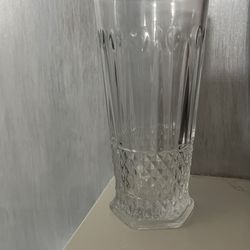 Clear 8 Ounce Vintage Style Drinking Glass