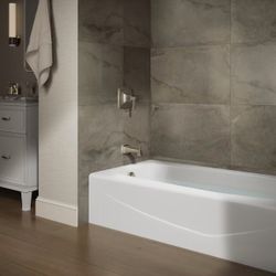 Brand New KOHLER Villager 60” x 30.25” Cast Iron Bathtub – White – Left Drain