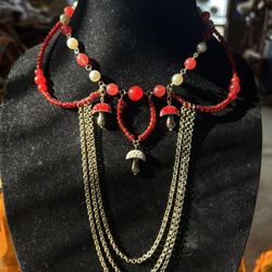 Handmade Mushroom Theme Necklace