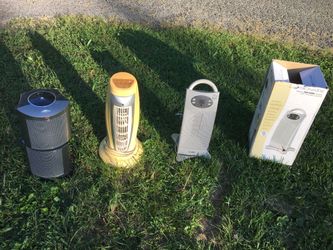 Air heaters: 2 Bionaire and 1 Airtech in good working condition. Adjustable temperature. $20 a piece or $55 for all three